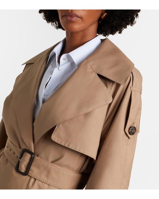 Max Mara Natural Clara Cotton-Blend Gabardine Trench Coat