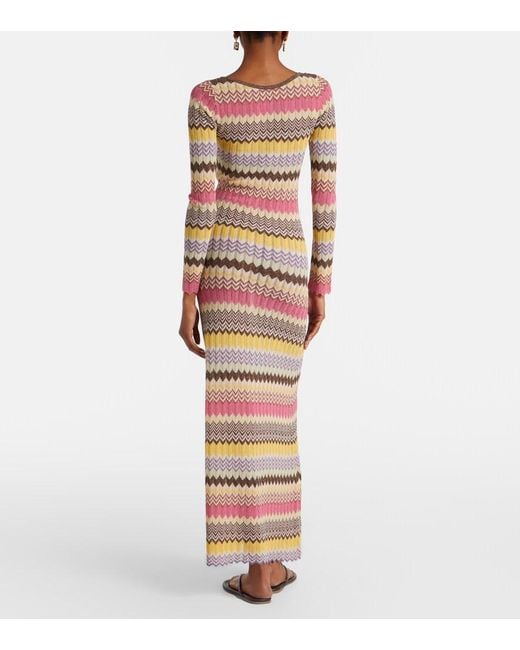 Faithfull The Brand Multicolor Pedro Chevron Lame Maxi Dress