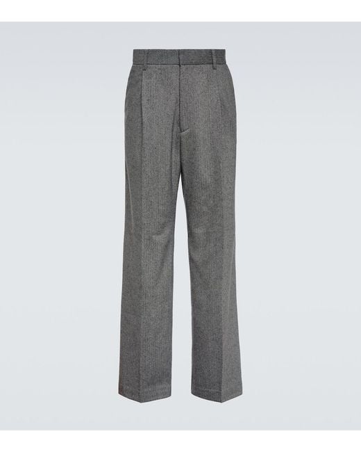 Winnie New York Gray Wool And Mohair Straight Pants for men