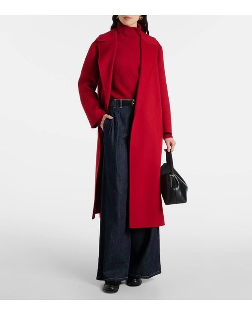 Max Mara Livia Wool Coat in Red | Lyst