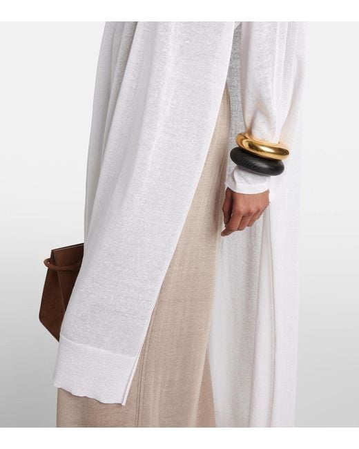 Alaïa White Linen And Silk Kaftan