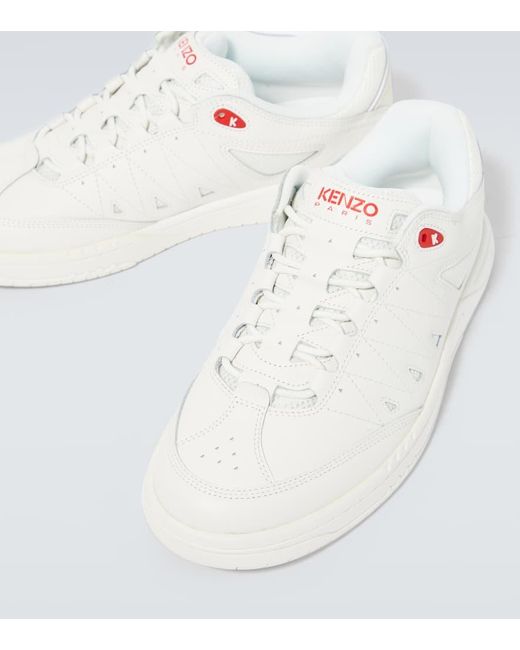 KENZO White Pxt Leather Sneakers for men