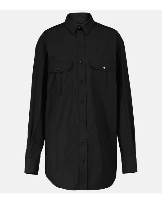 Wardrobe NYC Black Cotton Poplin Shirt Dress
