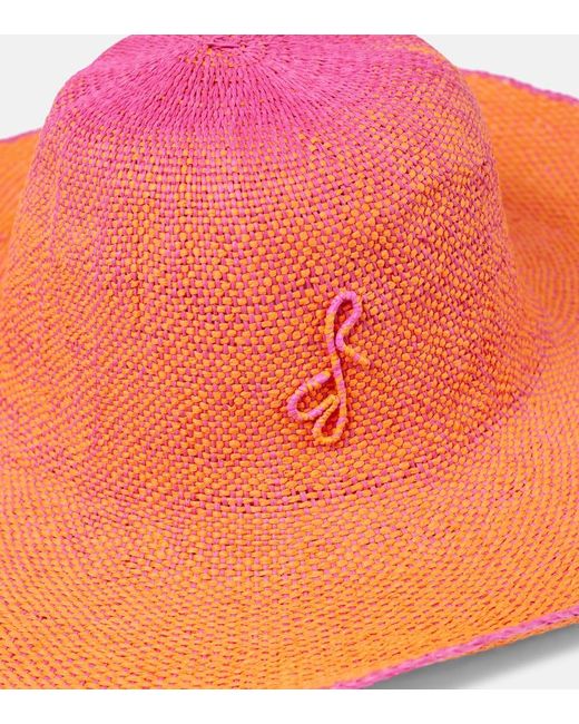 Sombrero de paja con monograma Ruslan Baginskiy de color Pink