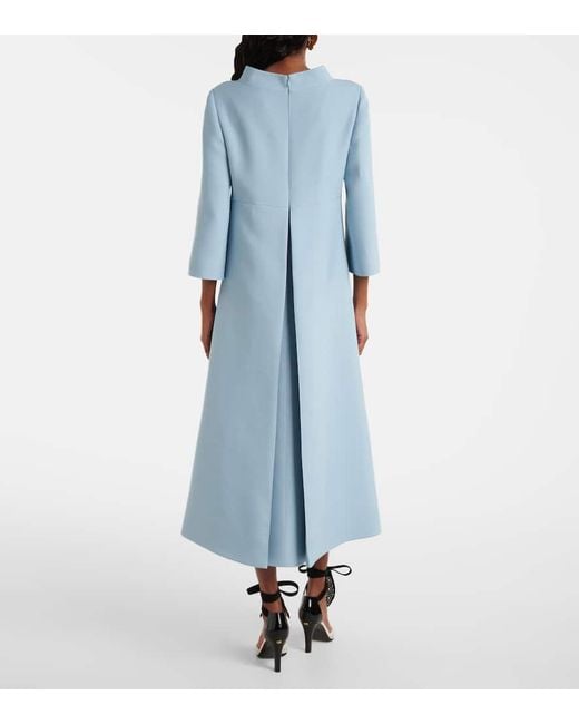 Valentino Blue Midikleid Aus Crepe Couture