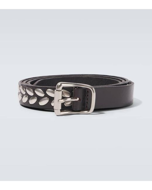 Lemaire Black Almond Stud Leather Belt for men