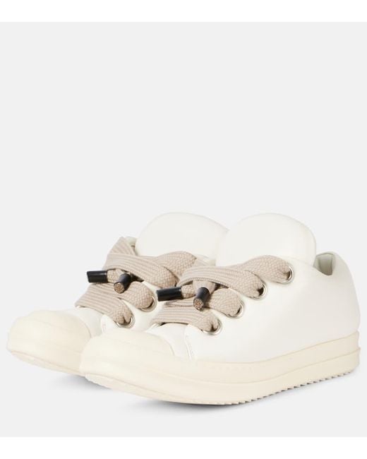 Rick Owens Natural Jumbolace Leather Sneakers