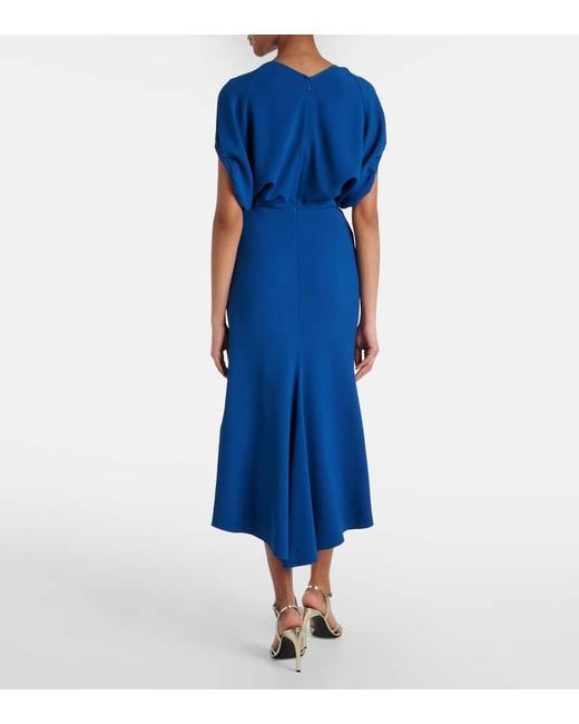 Robe Midi En Crepe De Satin Victoria Beckham en coloris Blue