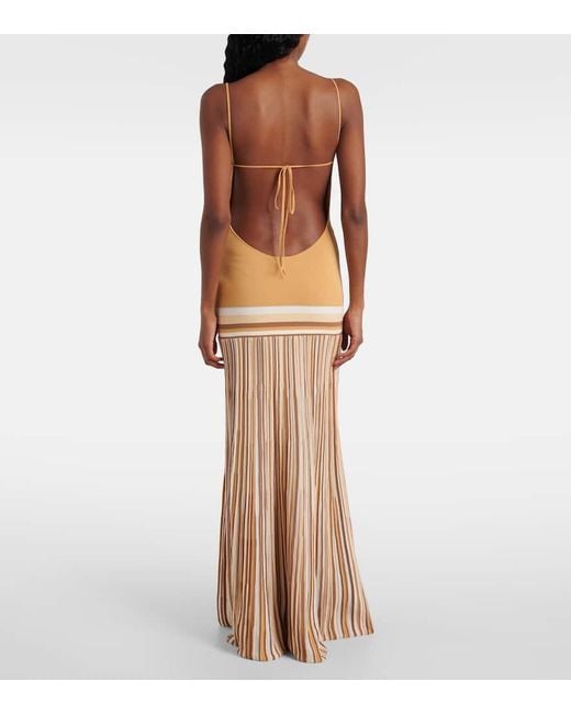 Faithfull The Brand Metallic Citara Knitted Cotton-Blend Maxi Dress