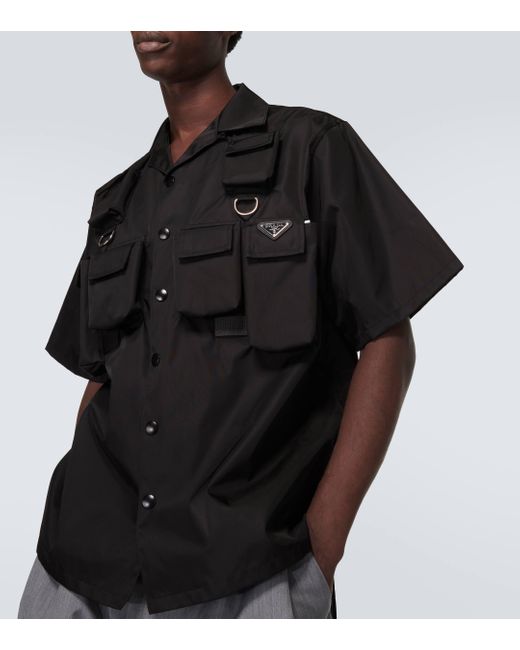 Chemise en Re-Nylon Prada pour homme en coloris Black