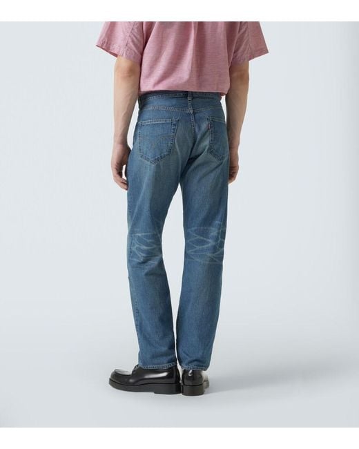 Junya Watanabe Blue X Levi's Patchwork Straight Jeans for men