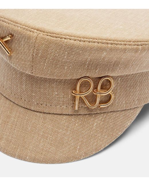 Ruslan Baginskiy Natural Monogram Newsboy Cap