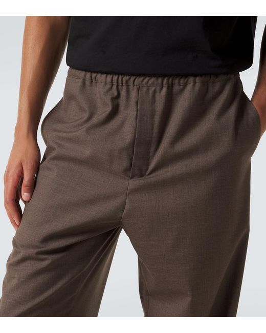 The Row Brown Ari Wool Wide-Leg Pants for men