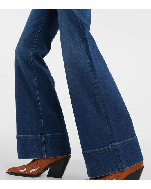 7 For All Mankind Blue High-Rise Flared Jeans Western Modern Dojo