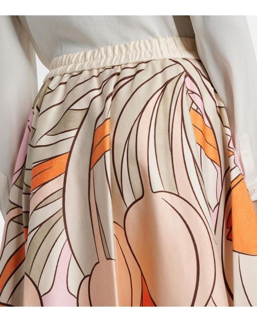 LaDoubleJ Multicolor Ballerina Floral Cotton Midi Skirt