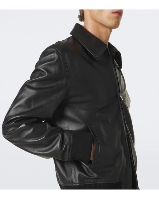 Burberry Black Bloomsbury Leather Jacket for men