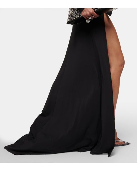The Attico Black Cutout Crepe Gown