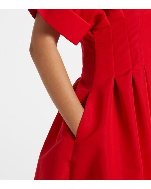 Carolina Herrera Gathered Silk Midi Dress