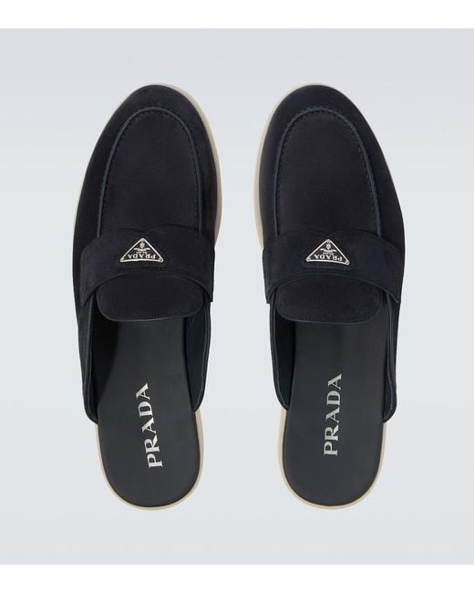 Mules di Prada in Blue da Uomo