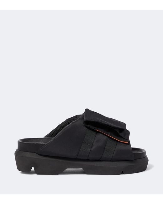 Sacai Black Pockets Slides for men