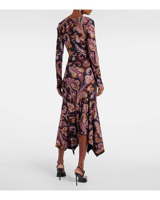 Etro Red Paisley Jersey Top