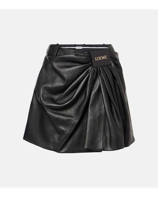 Loewe Black Minirock Aus Leder