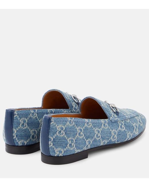 Gucci Blue Loafers Jordaan GG aus Denim
