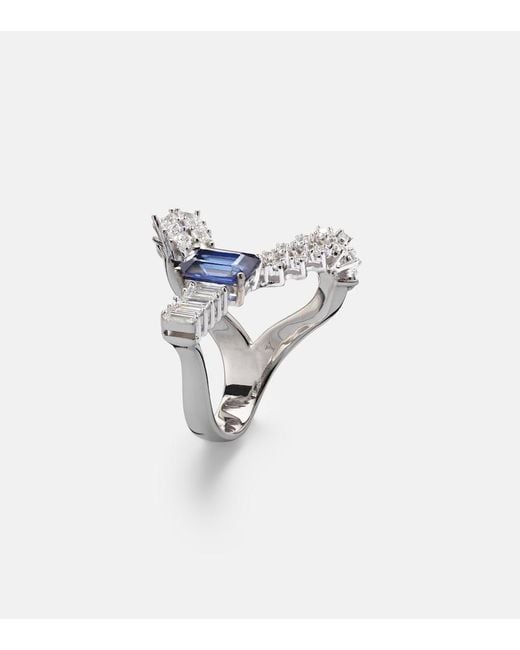 YEPREM Blue Reign Supreme 18Kt Ring With Sapphire And Diamonds