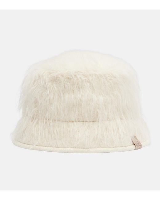 Brunello Cucinelli Natural Alpaca-Blend Bucket Hat
