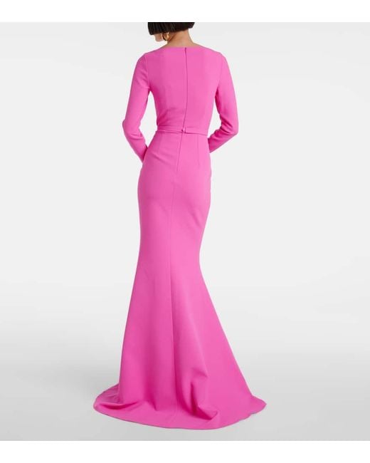 Safiyaa Pink Auria Crepe Gown