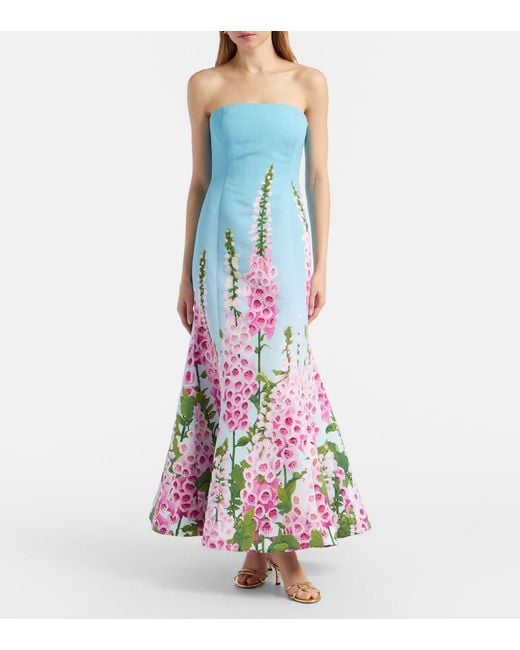 Oscar de la Renta White Foxglove Corset Gown