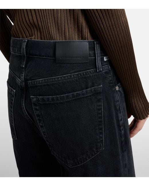 Citizens of Humanity Blue Miro Cropped High-Rise Barrel-Leg Jeans