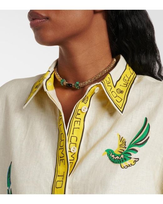 ALÉMAIS Green Day Dream Linen Shirt
