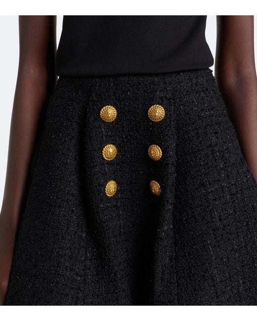 Balmain Black Tweed Miniskirt