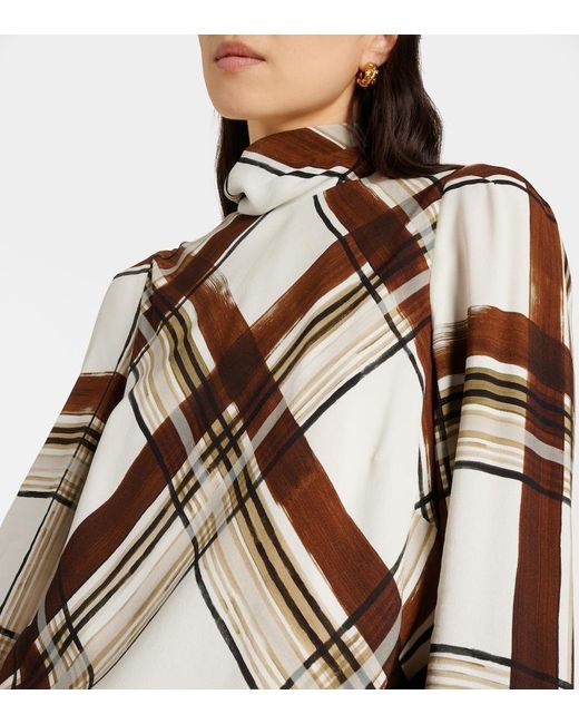 Dries Van Noten Brown Checked Top