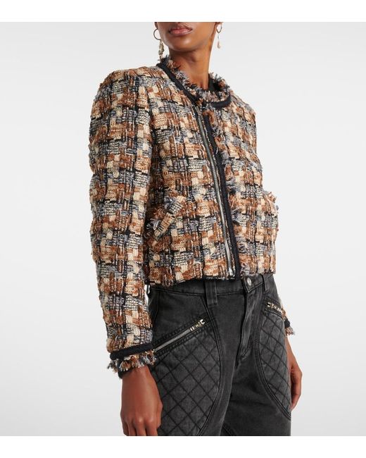 Isabel Marant Metallic Kerry Cropped Wool-Blend Jacket
