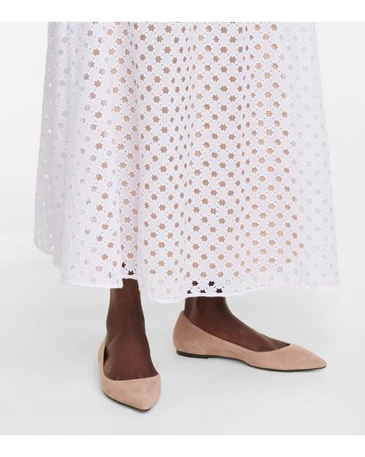 Jimmy Choo Natural Romy Suede Ballet Flats