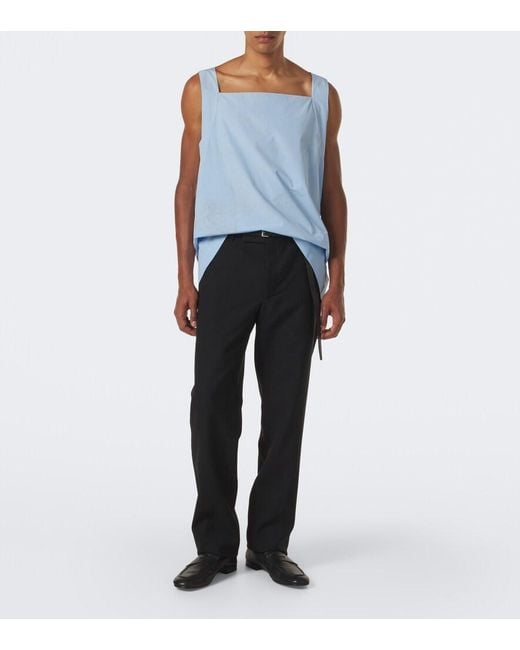 Prada Blue Printed Cotton Top for men