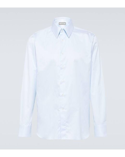 Camicia in cotone a righe di Canali in White da Uomo