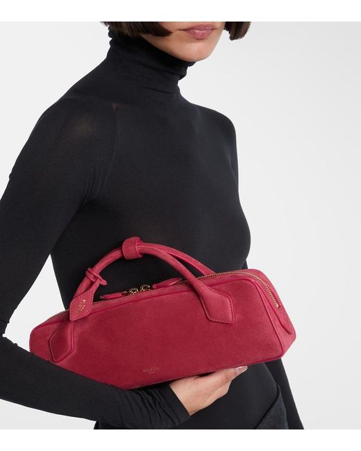 Alaïa Red Le Teckel Small Suede Clutch