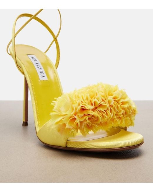 Aquazzura Metallic Cherry Kiss Applique Sandals