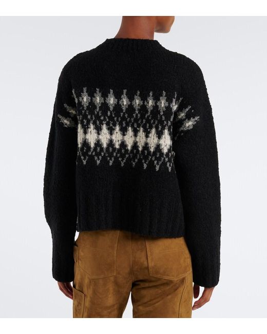 Altuzarra Black Haven Fair Isle Wool Cardigan