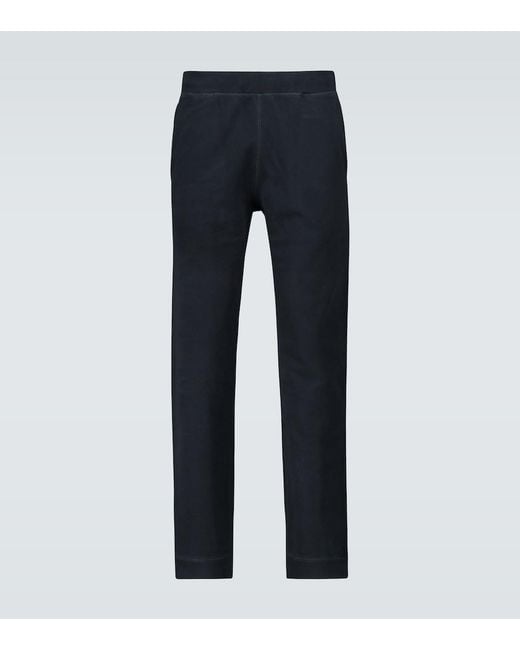 Sunspel Blue Loopback Cotton Sweatpants for men