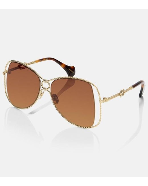 Aquazzura Brown Malibu Oversized Sunglasses