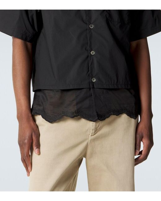 Our Legacy Black Embroidered Cotton Poplin Shirt for men