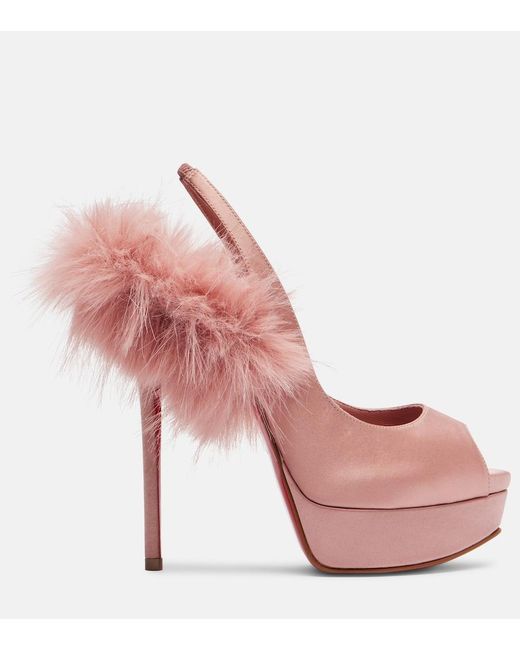 Christian Louboutin Pink Marianne 160 Crepe Satin Peep-Toe Pumps