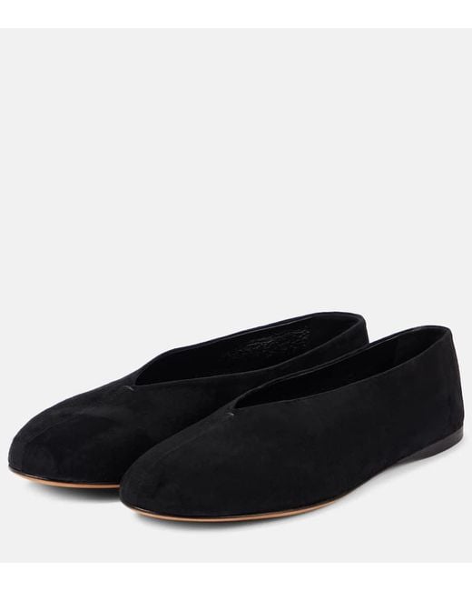 Proenza Schouler Black Tee Suede Ballet Flats