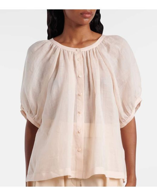 Loro Piana Natural Bluse Gritt Aus Ramie