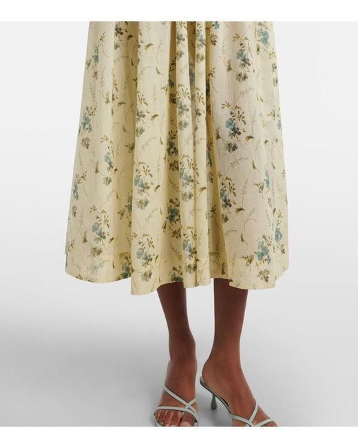 Doen Metallic Midikleid Ashlynn Aus Baumwolle