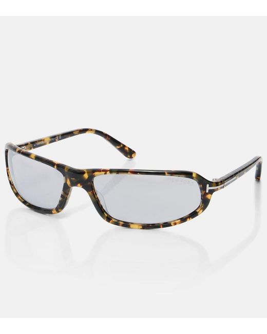 Tom Ford Brown Addison Thin Flat-Top Sunglasses